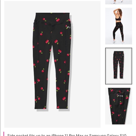 PINK Ultimate V Legging (Black Cherries) - Picture 3 of 6